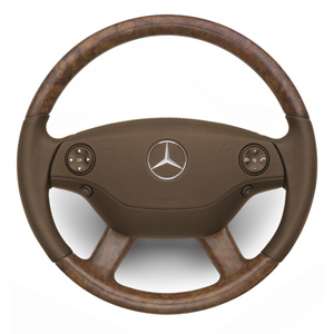 2009 Mercedes CL-Class Wood and Leather Steering Wheel - Beige Matt