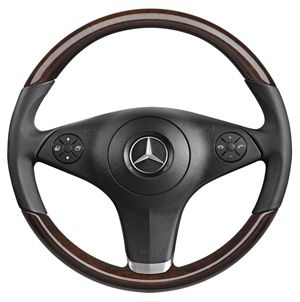 2009 Mercedes CLS-Class Wood Leather Steering Wheel - Black 6-6-81-8454