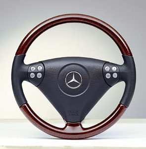 2008 Mercedes SLK-Class Wood and Leather Steering Wheel 6-6-81-7806