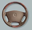 1999 Mercedes CLK-Class Coupe Wood Leather Steering Wheel 6-6-26-8362