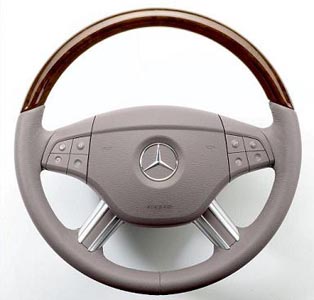 2008 Mercedes GL-Class Wood and Leather Multifunction Steering Wheel