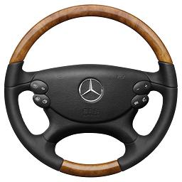 2008 Mercedes SL-Class Wood and Leather Steering Wheel 6-6-27-0891