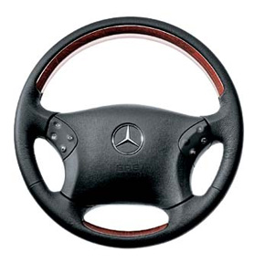 2007 Mercedes R-Class Wood and Leather Multifunction Steering Wheel