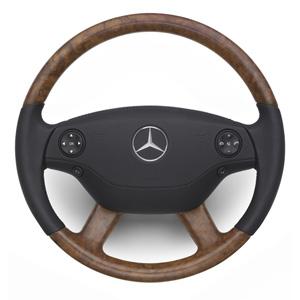 2009 Mercedes CL-Class Wood and Leather Steering Wheel - G 6-6-26-8463