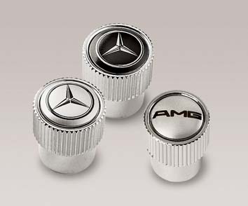 2008 Mercedes E-Class Wagon Tire Valve Stem Caps (Silver) Q-6-88-0057